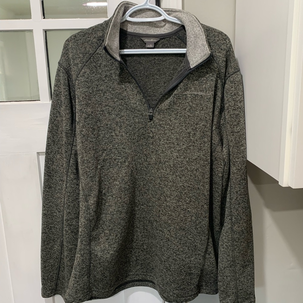 Eddie Bauer Mens Fleece quarter zip (charcoal gray)